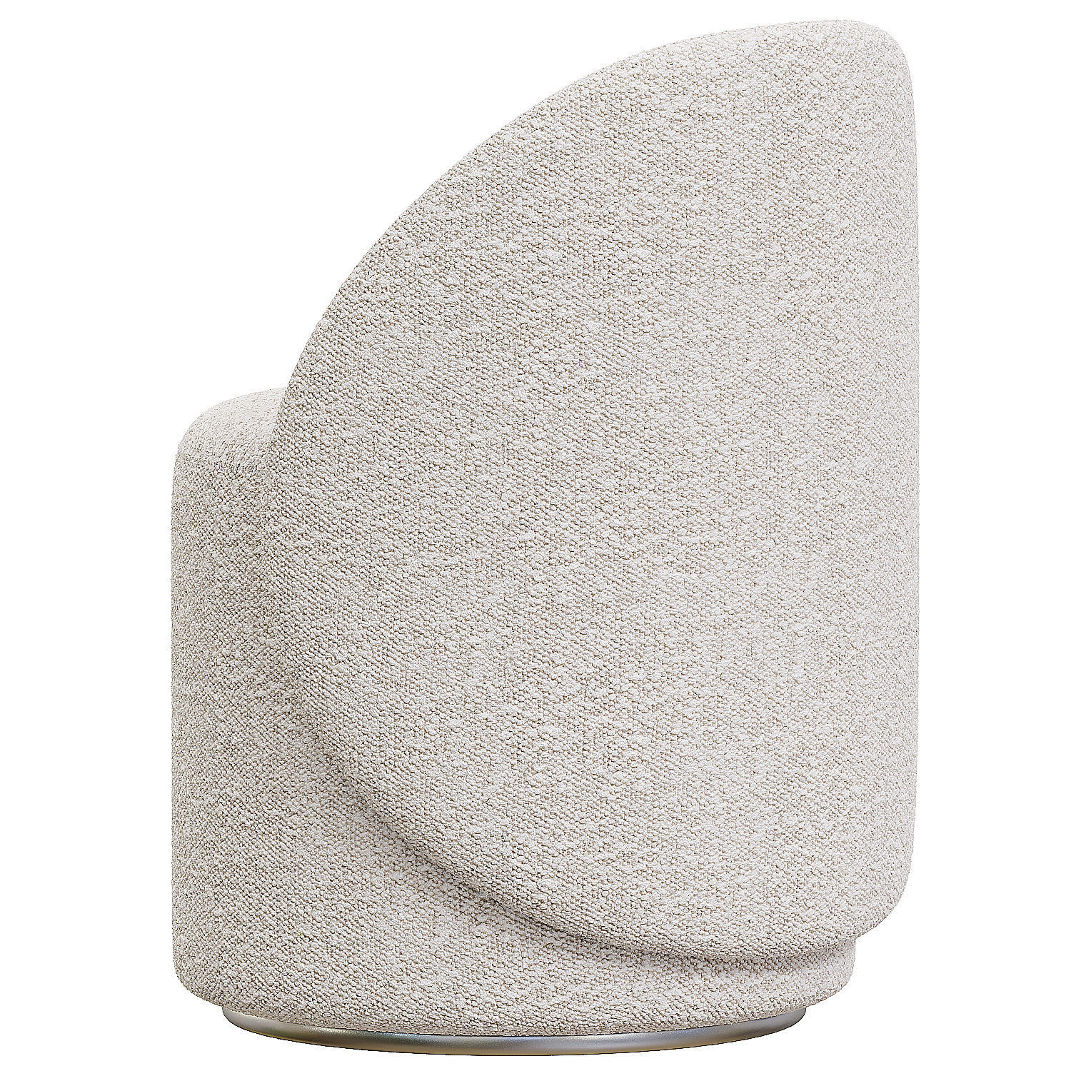 Nordic Boucle Round Vanity Stool Low-poly 3D model_3