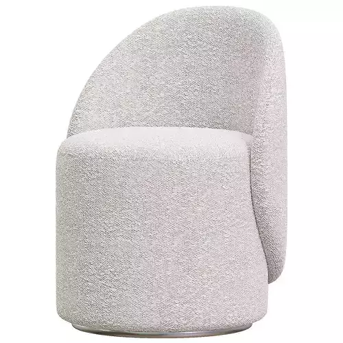 Nordic Boucle Round Vanity Stool