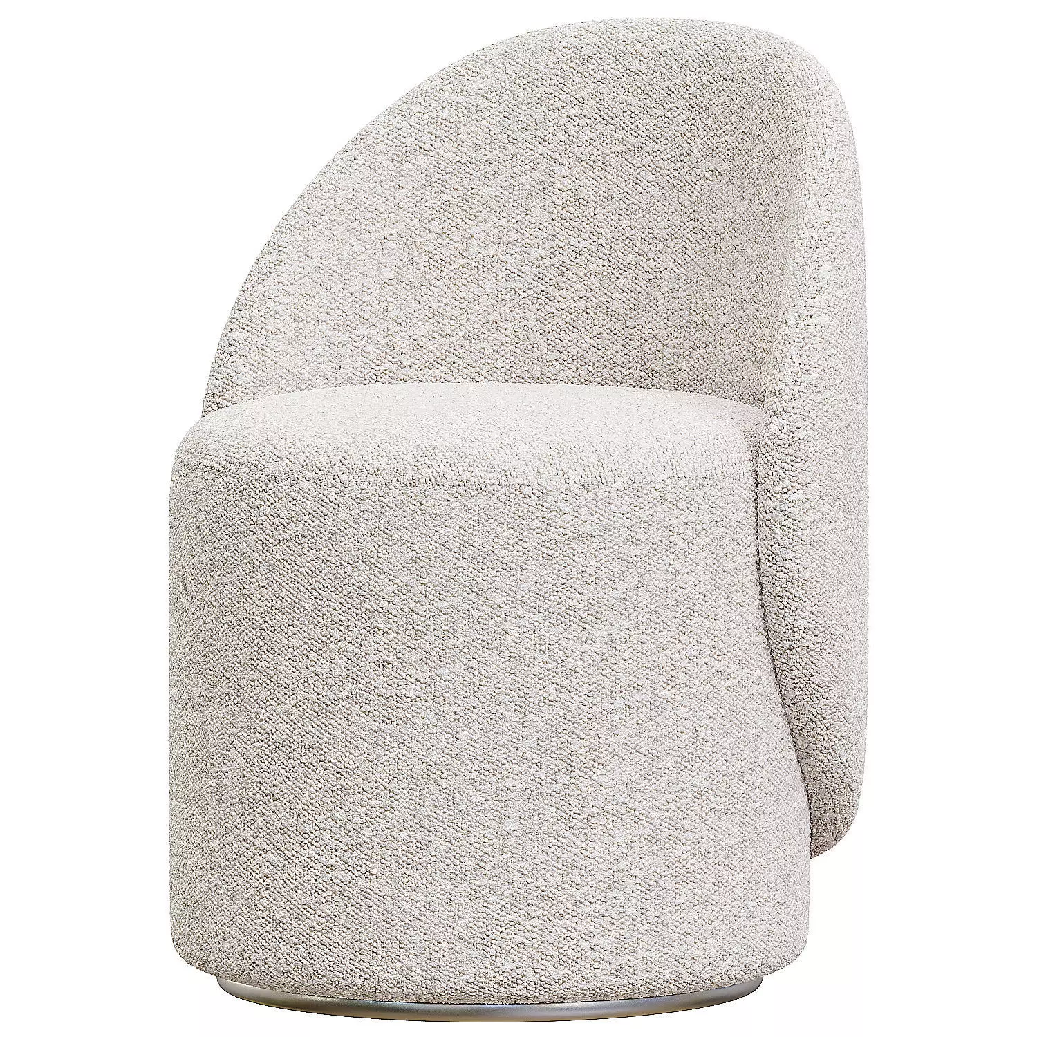Nordic Boucle Round Vanity Stool Low-poly 3D model_0