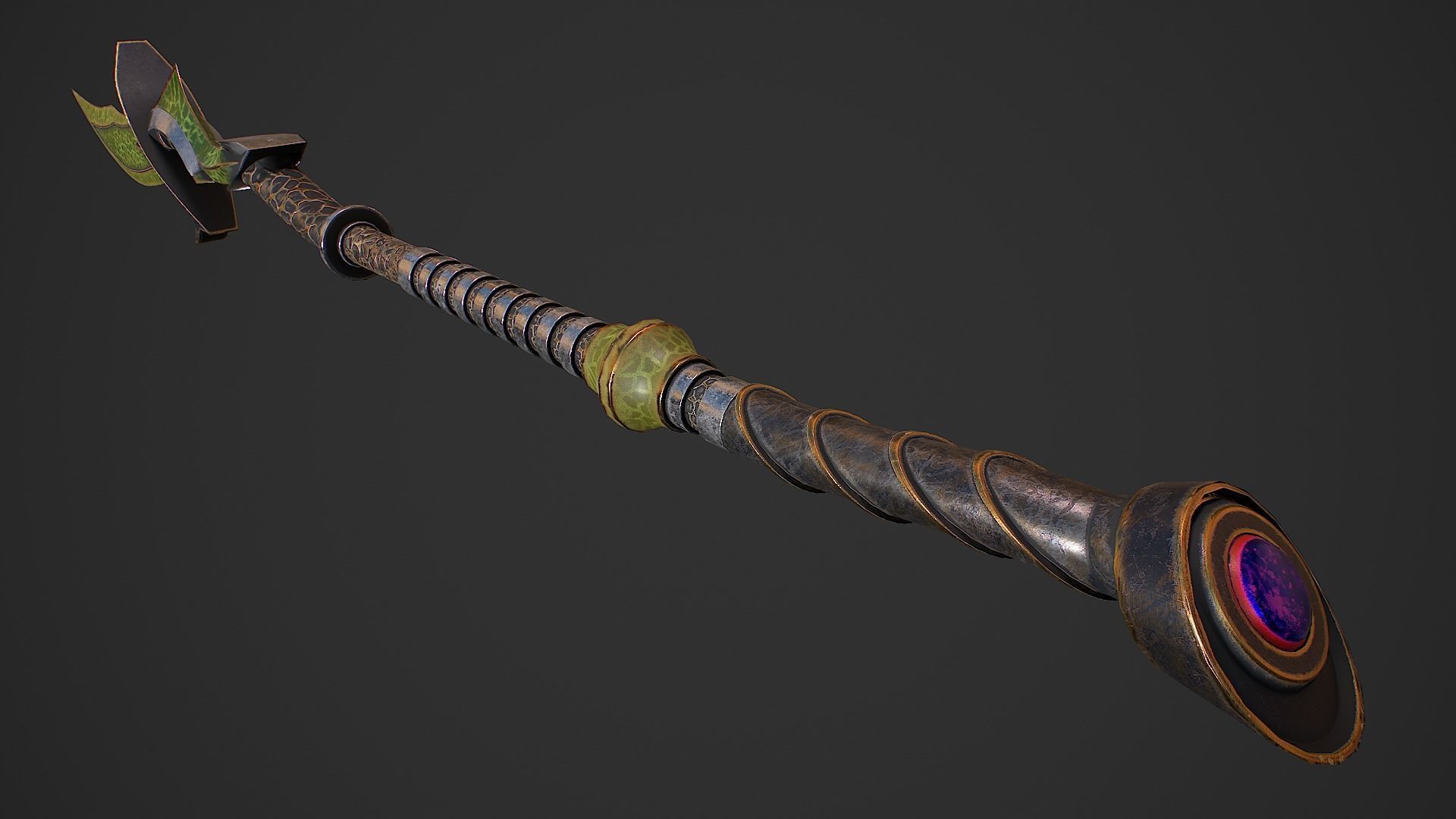 Combat Staff 3 3D Model Low-poly 3D model_12