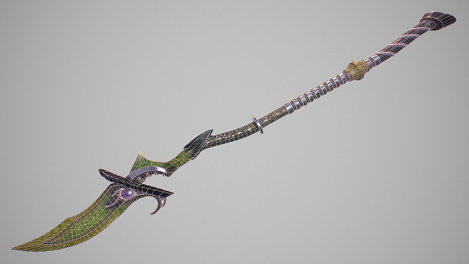 Combat Staff 3 3D Model Low-poly 3D model_3