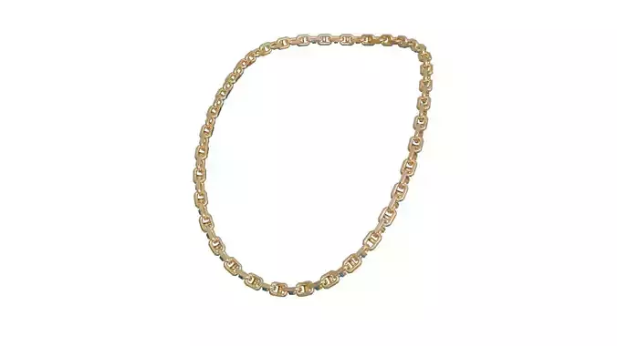 Gold Link Chain Low Poly 3D Model
