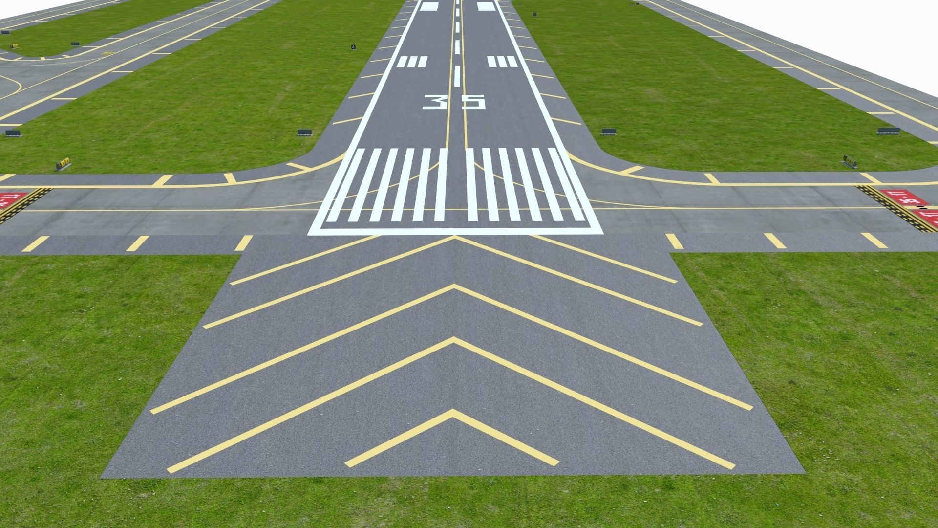 Airfield Low-poly 3D model_16