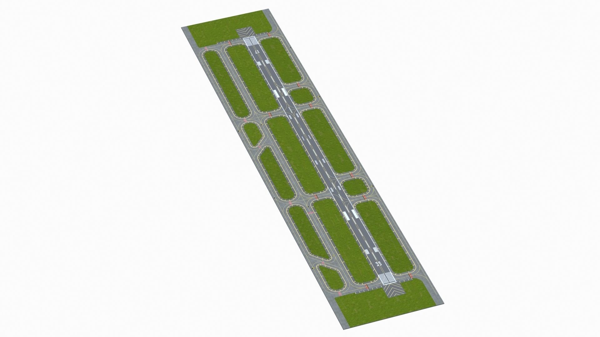 Airfield Low-poly 3D model_7