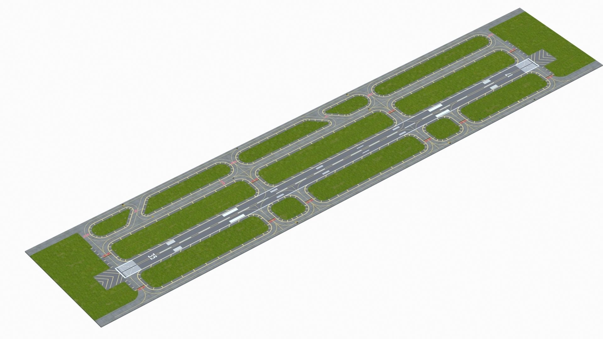 Airfield Low-poly 3D model_2