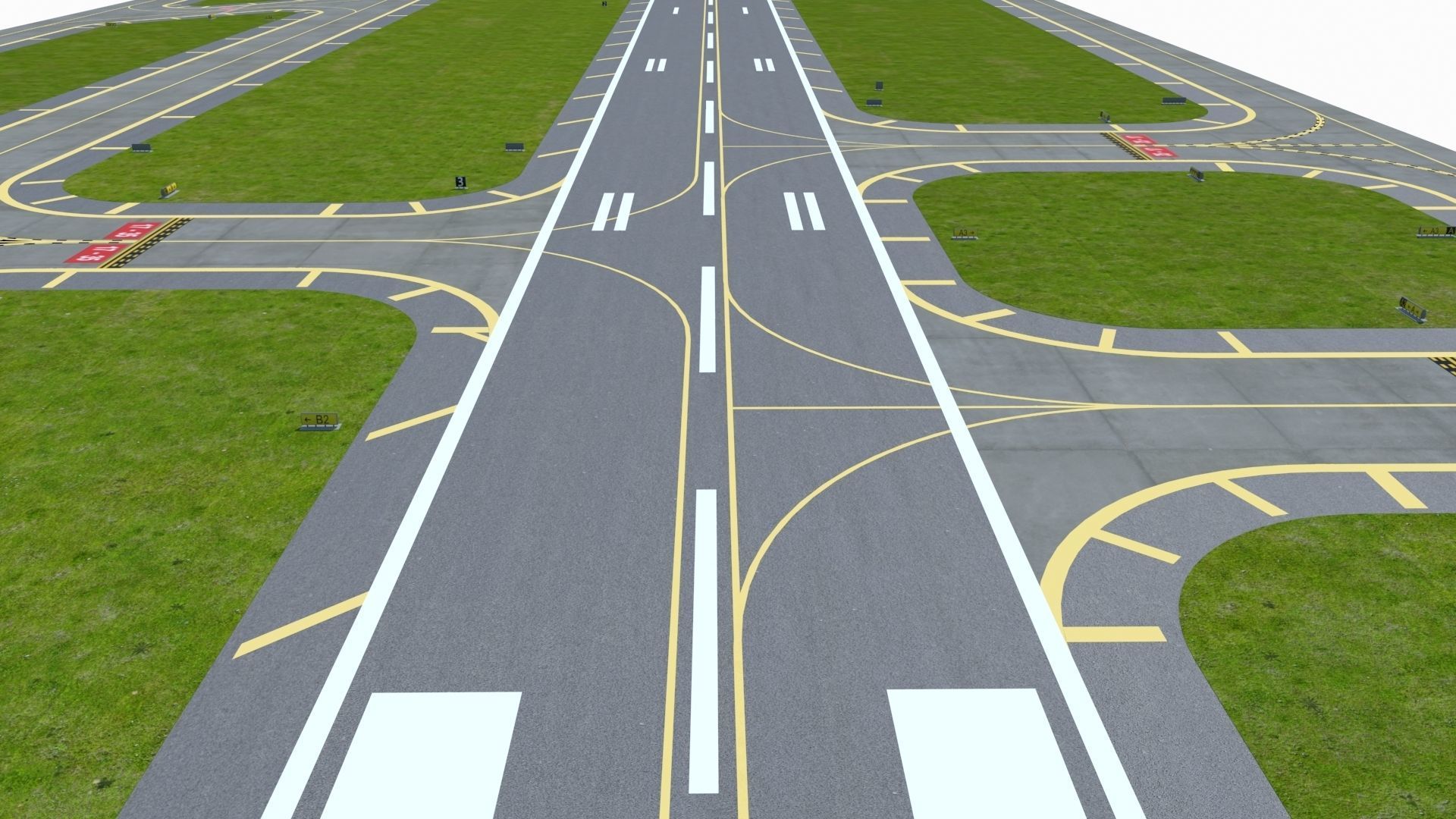 Airfield Low-poly 3D model_17