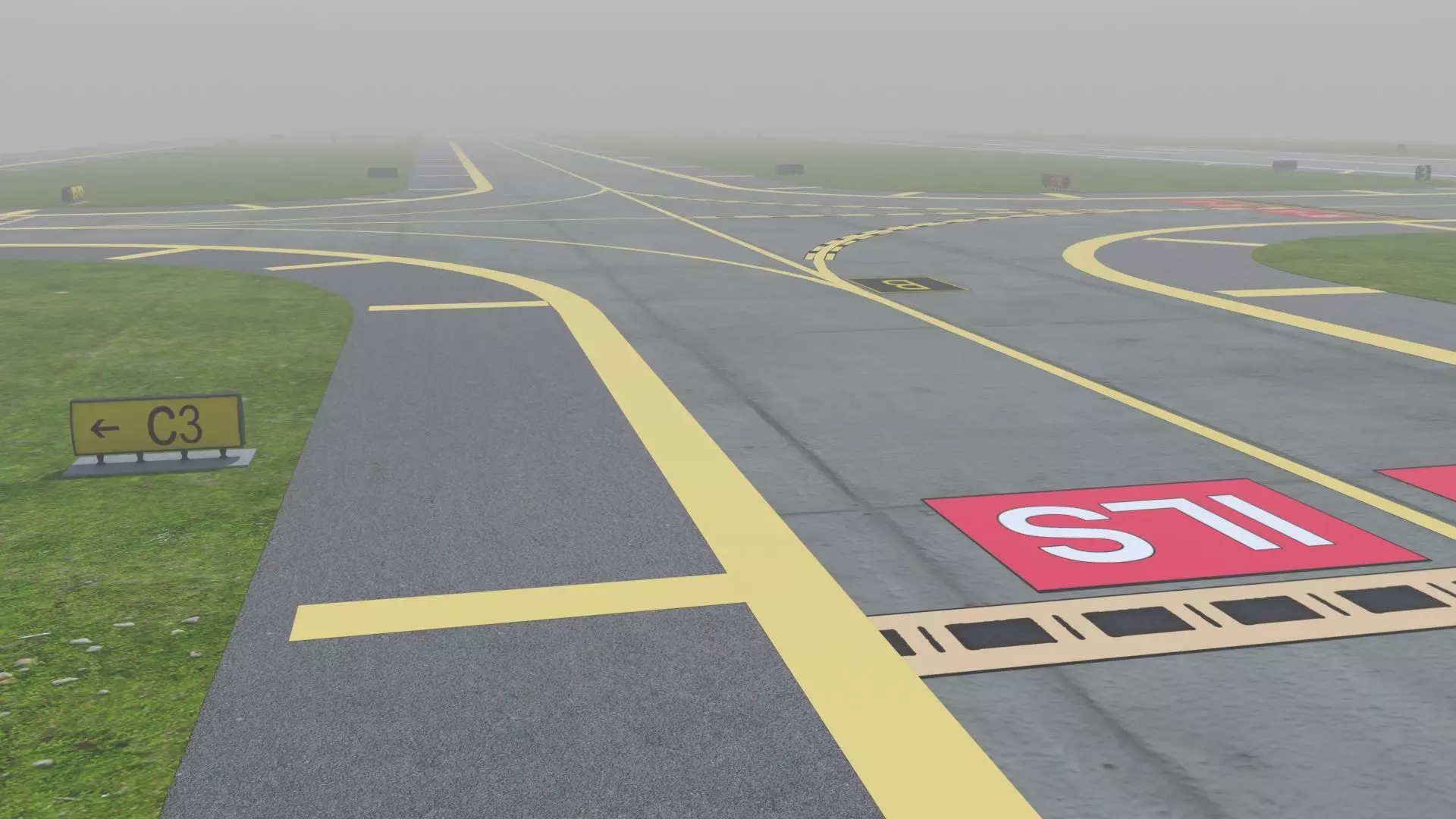 Airfield Low-poly 3D model_0