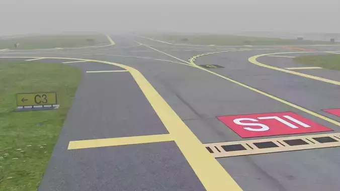 Airfield Low-poly 3D model