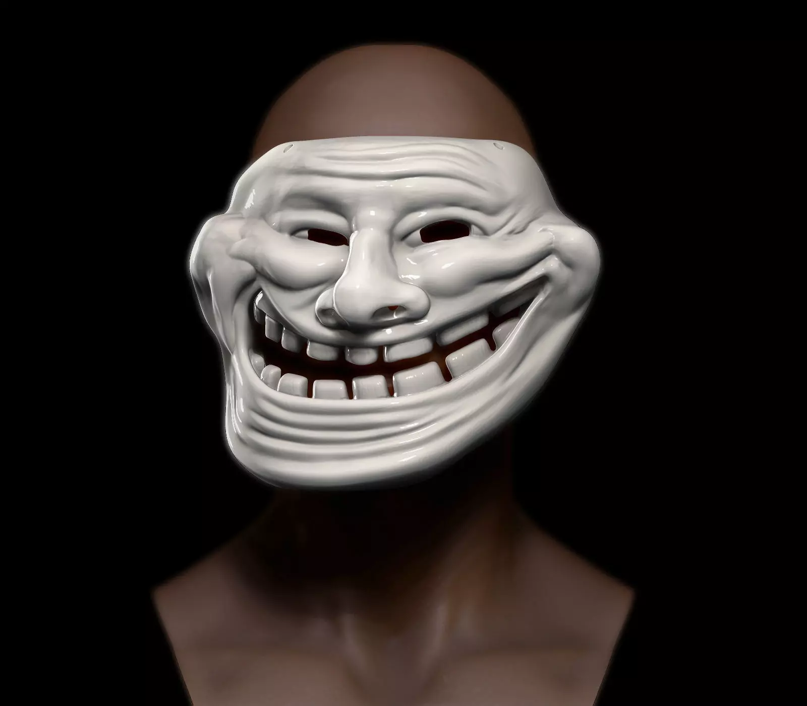 Trollface Mask 3D print model_0