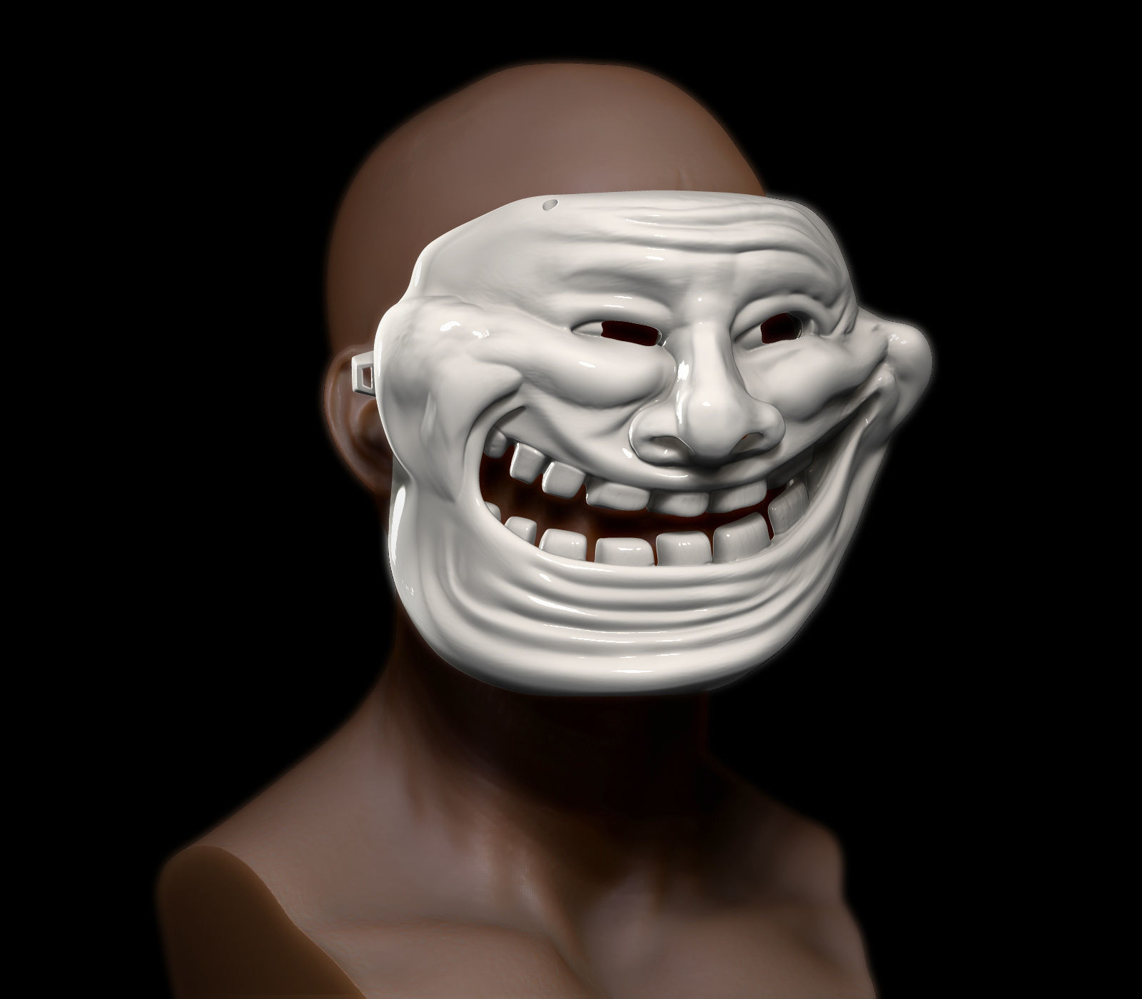 Trollface Mask 3D print model_4