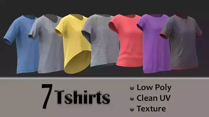 7 LowPoly Tshirts