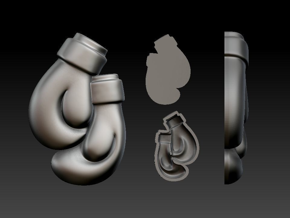 Boxing gloves bas relief  3D print model_7