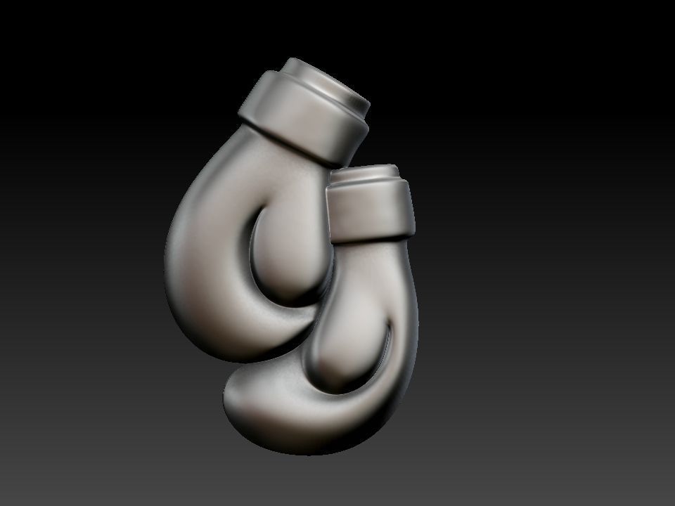 Boxing gloves bas relief  3D print model_8