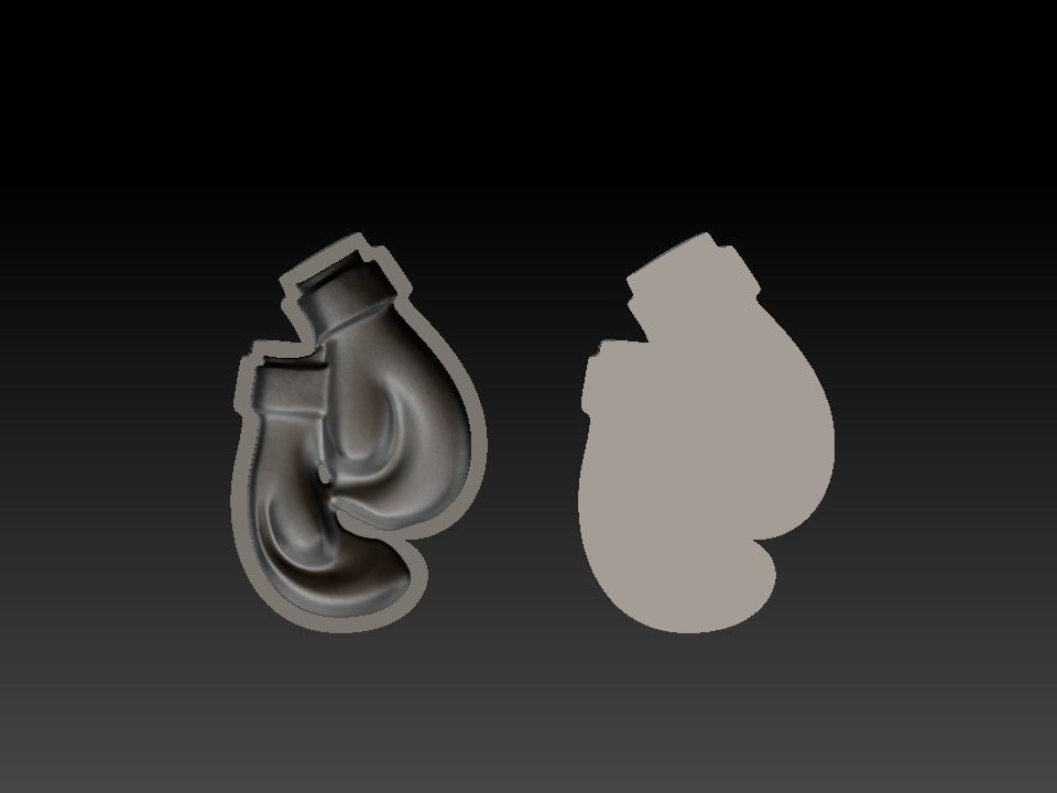 Boxing gloves bas relief  3D print model_31