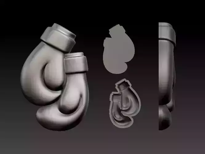 Boxing gloves bas relief 