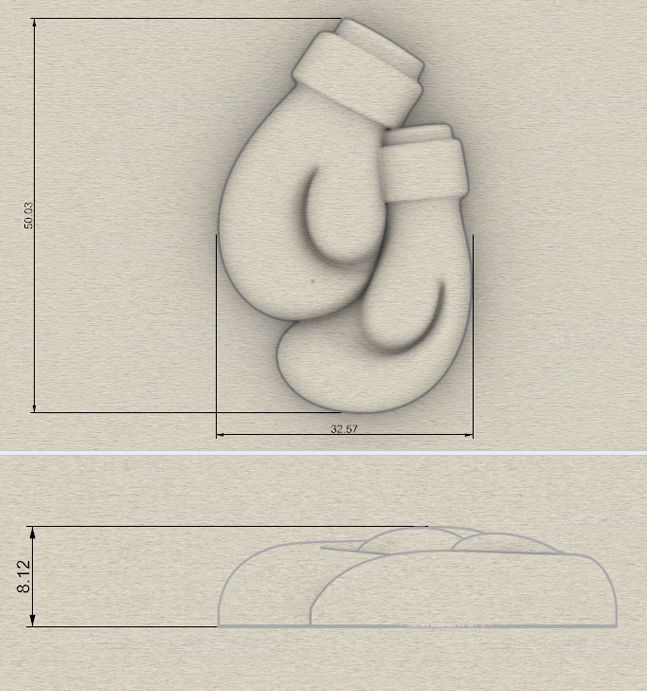 Boxing gloves bas relief  3D print model_1