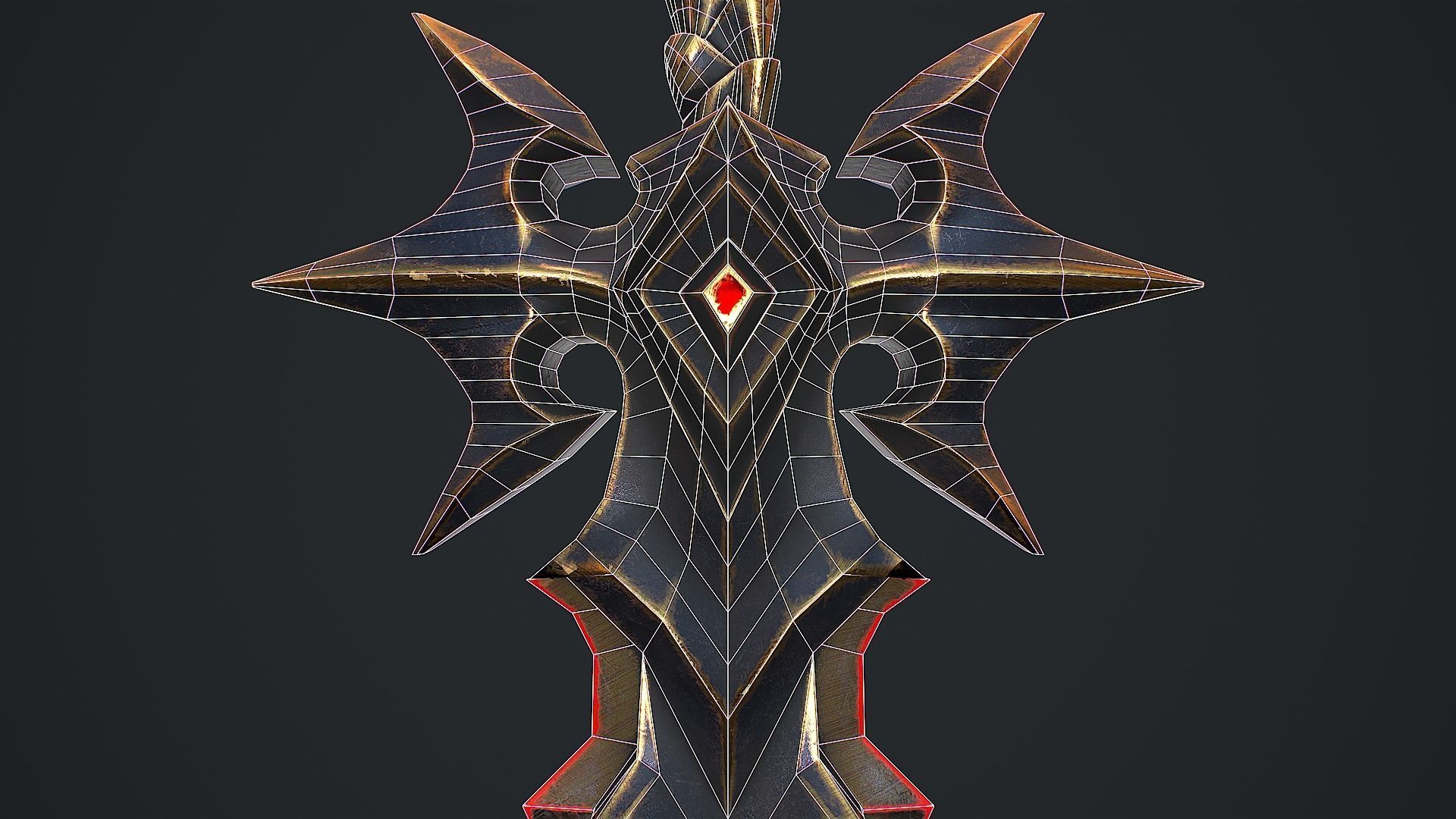 Fantasy Sword 5 3D Model Low-poly 3D model_7