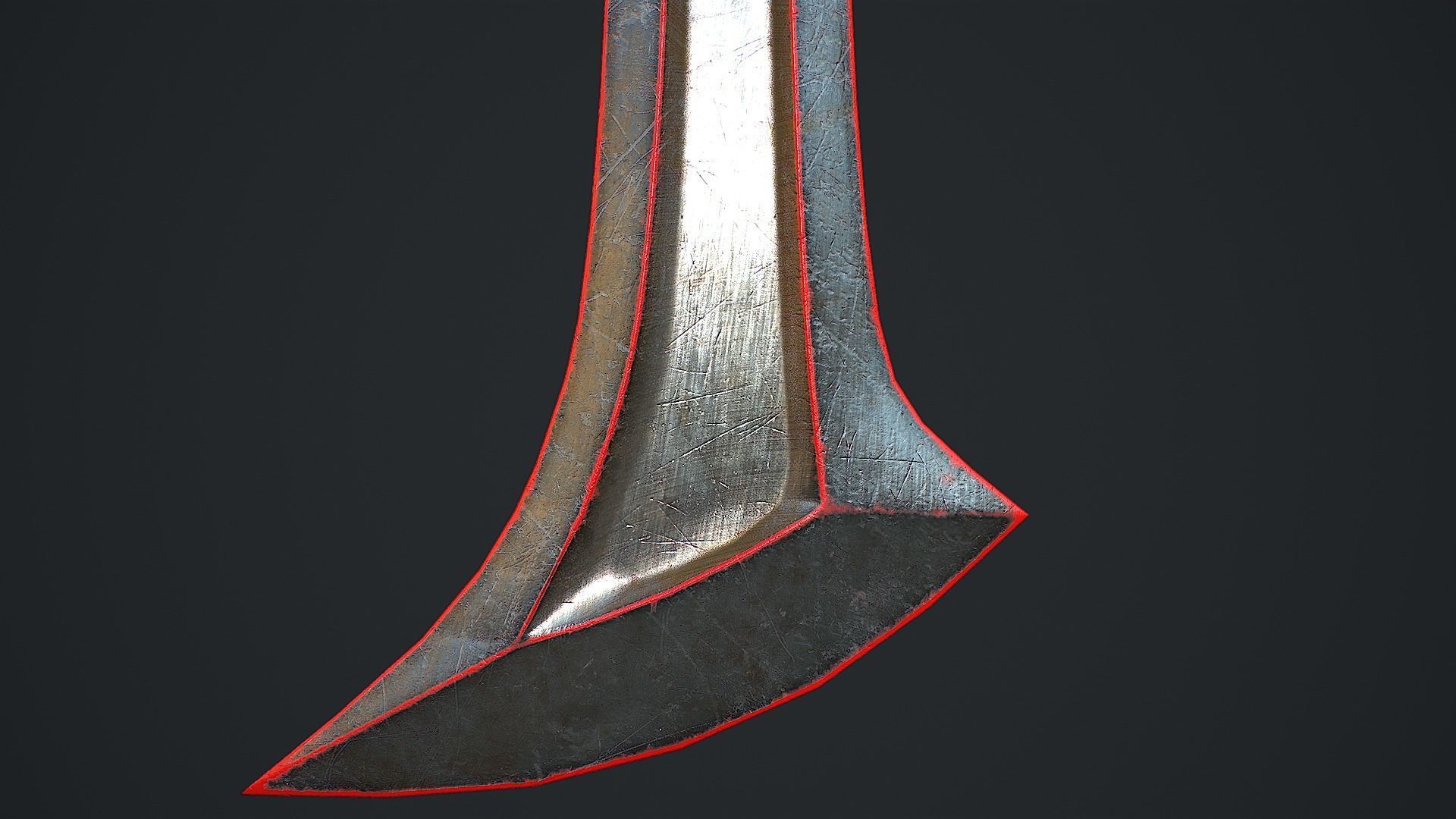 Fantasy Sword 5 3D Model Low-poly 3D model_8