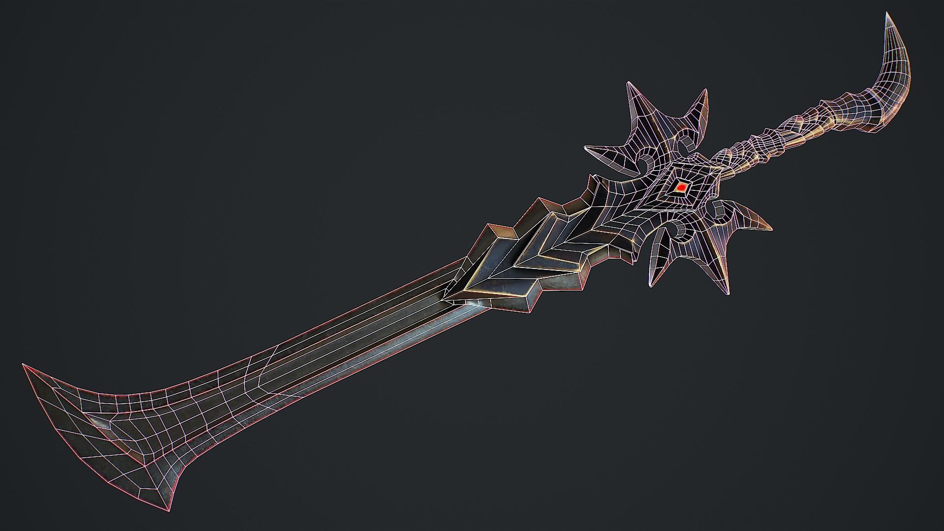 Fantasy Sword 5 3D Model Low-poly 3D model_3