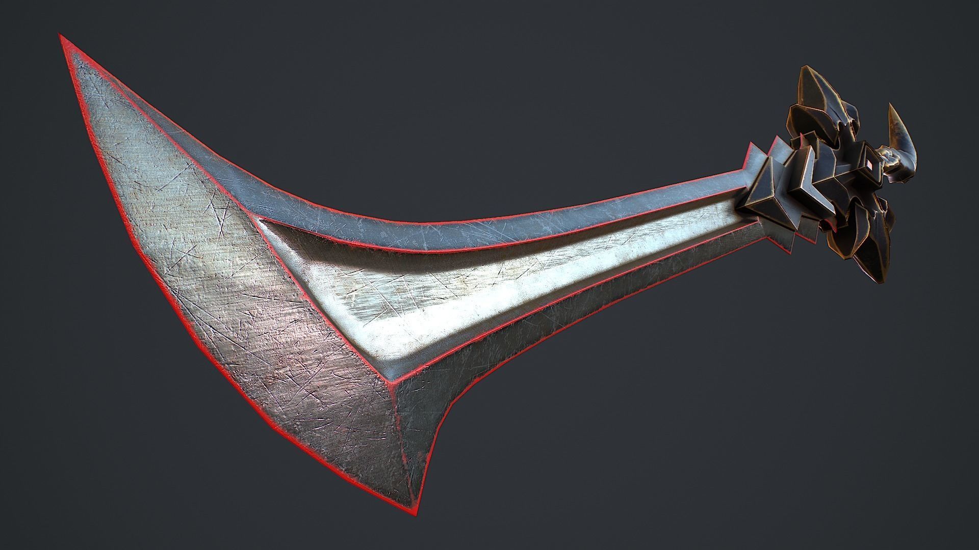 Fantasy Sword 5 3D Model Low-poly 3D model_10