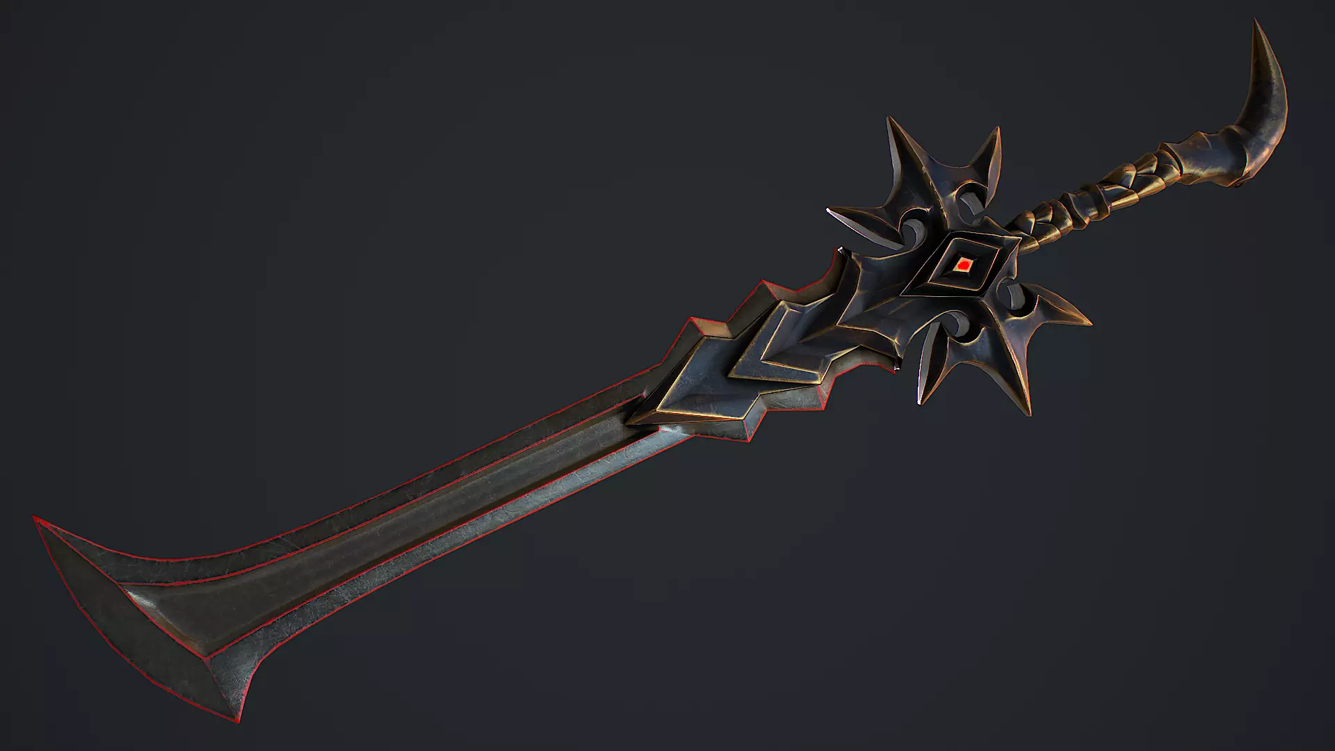 Fantasy Sword 5 3D Model Low-poly 3D model_0