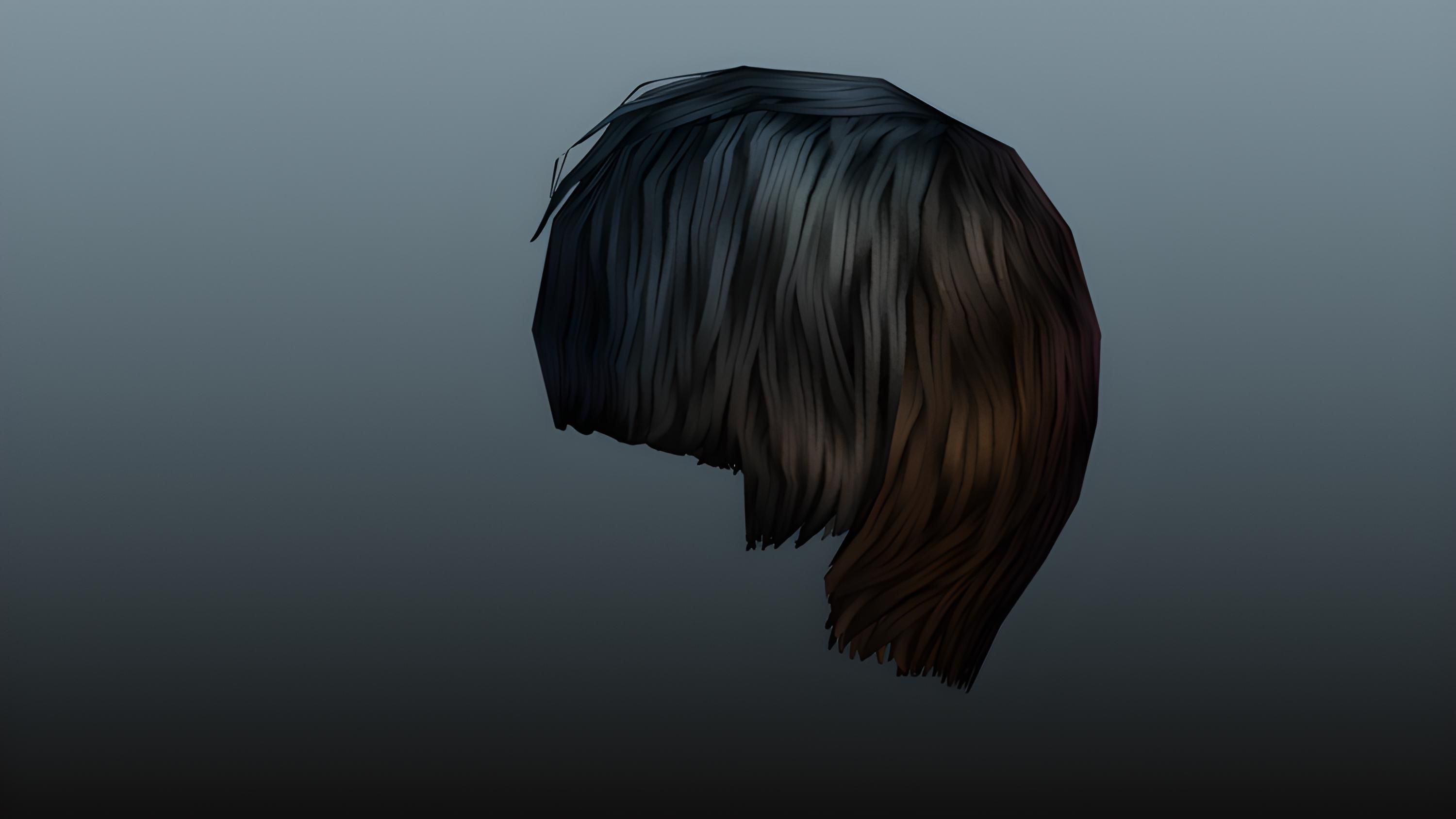 Male hair 3 color Low-poly 3D model_21