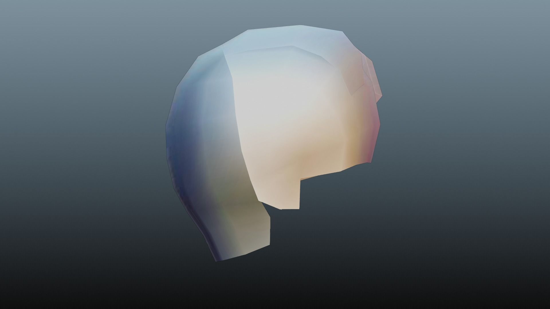 Male hair 3 color Low-poly 3D model_11