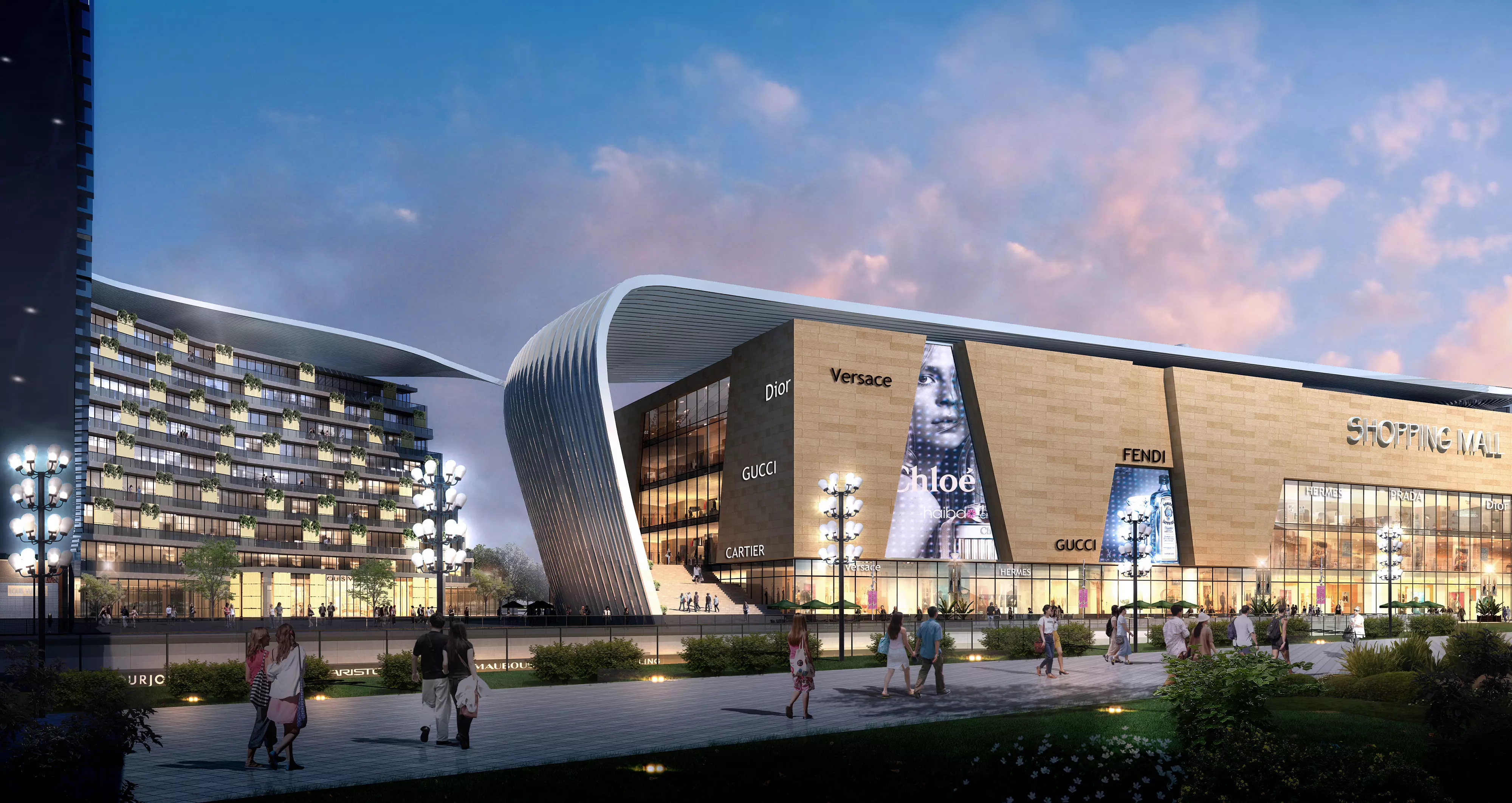 3Dmax fashion city commercial square building 64 3D model
