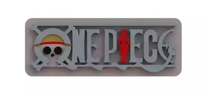 One Piece Letter Logo 3D print model