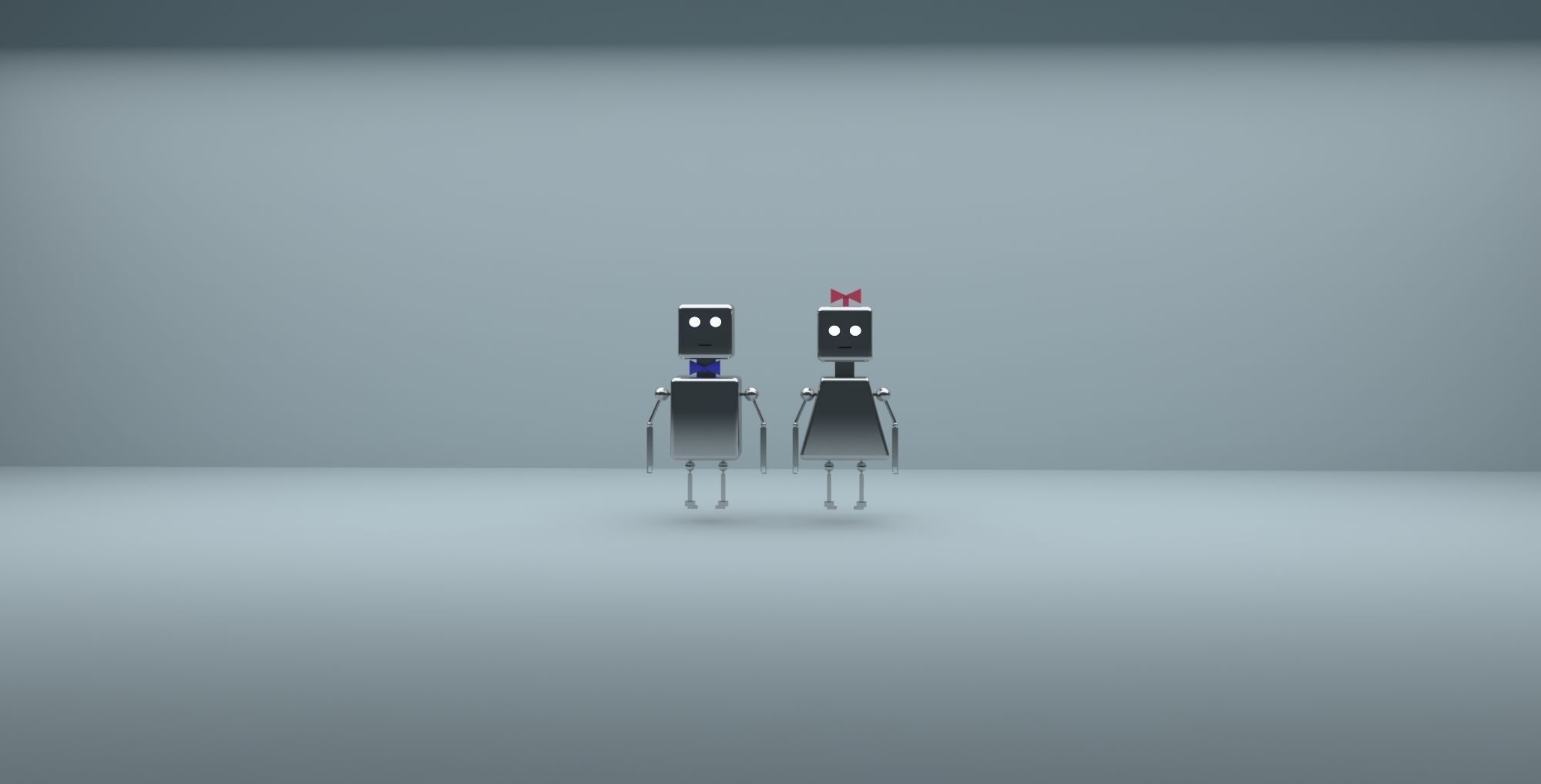 Simple robot characters 3D model_2