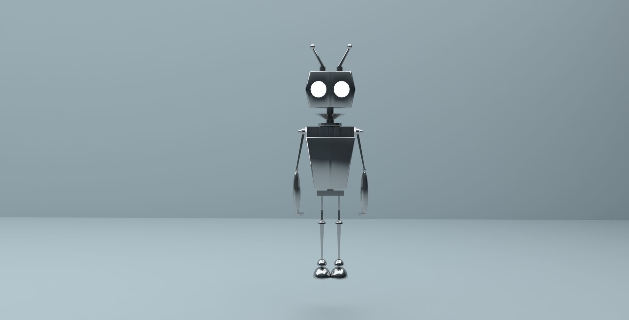 Simple robot characters 3D model_3