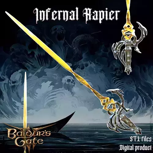 Fantasy Infernal Rapier Baldurs Gate 3