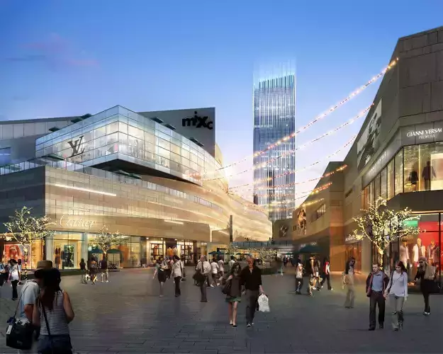 3Dmax fashion city commercial square building 66