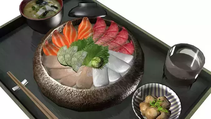 japan sashimi set meal  3D model