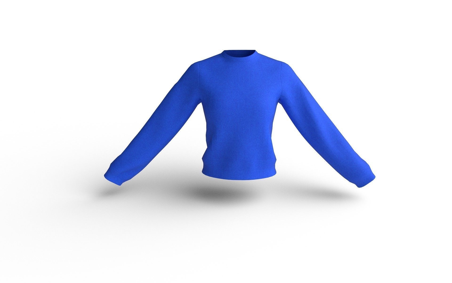 Female Tshirt M04 Low-poly 3D model_2