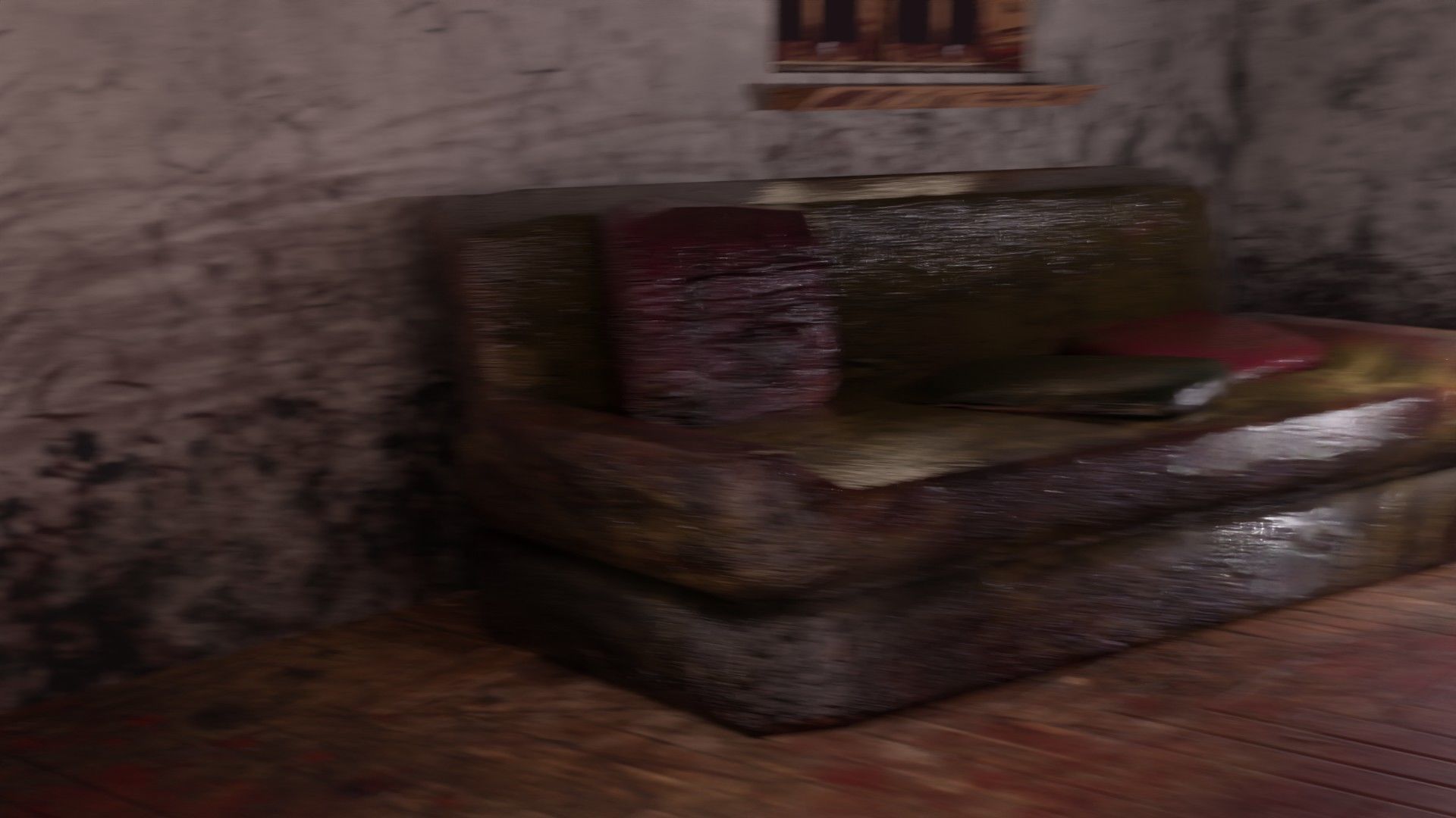 Haunted Mansion Bloodstained Couch Rustic Stairs Low-poly 3D model_31