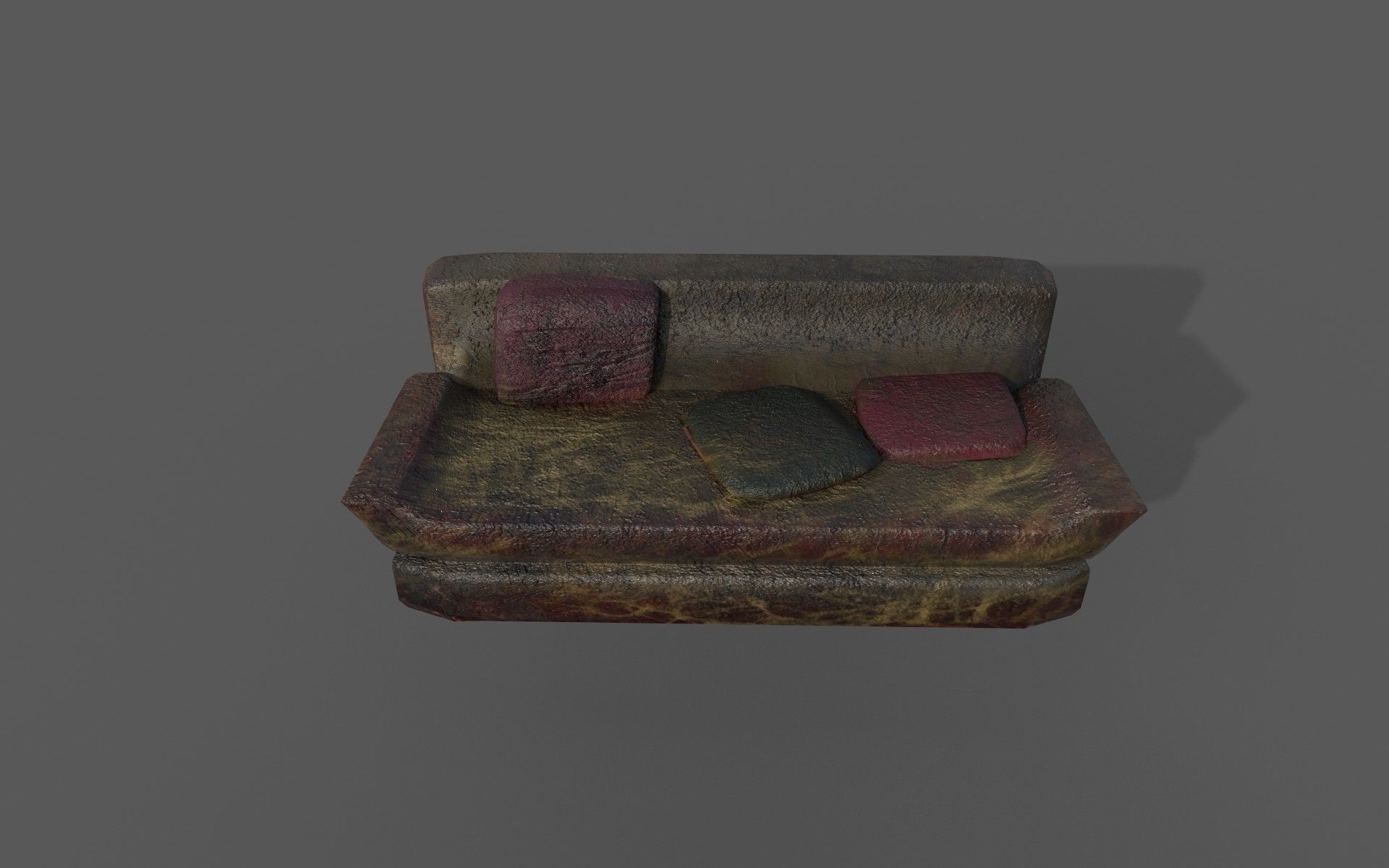 Haunted Mansion Bloodstained Couch Rustic Stairs Low-poly 3D model_18