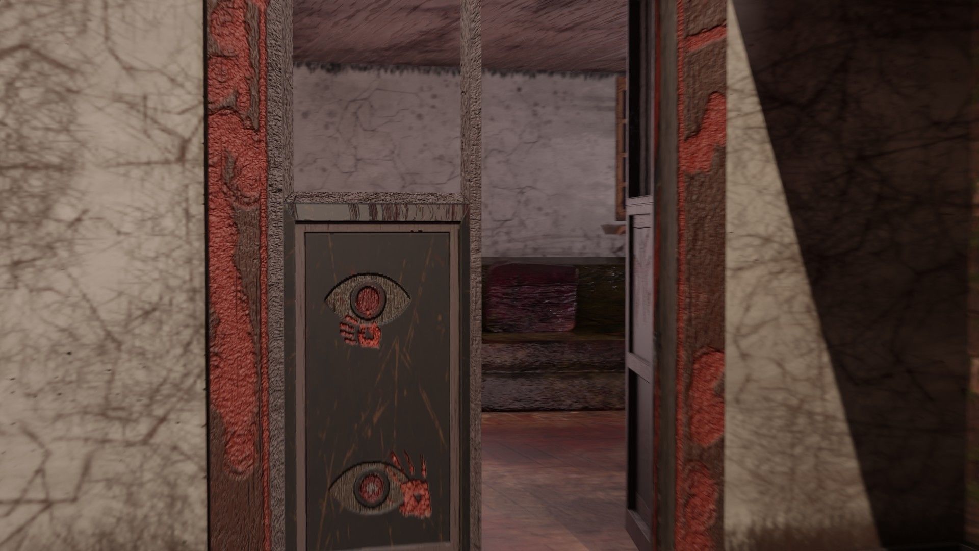 Haunted Mansion Bloodstained Couch Rustic Stairs Low-poly 3D model_26