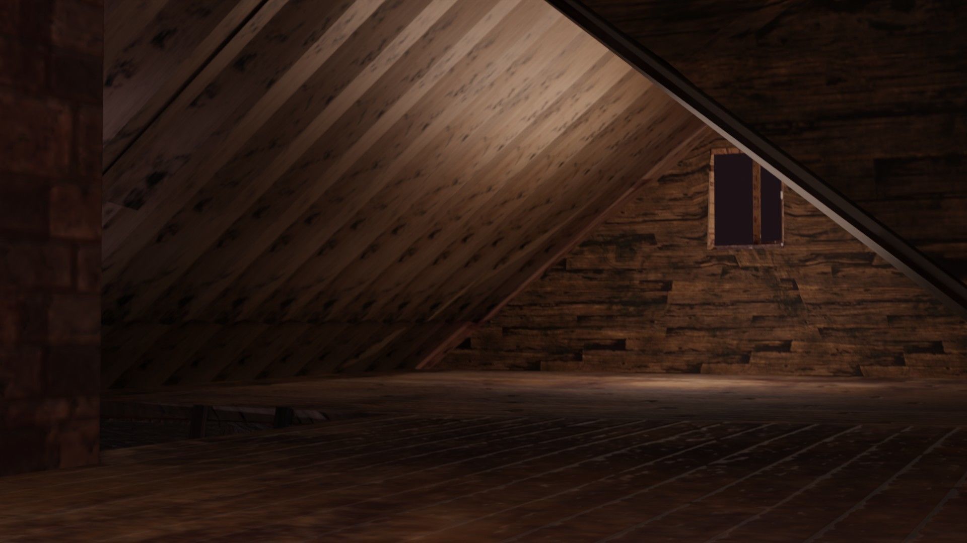 Haunted Mansion Bloodstained Couch Rustic Stairs Low-poly 3D model_2