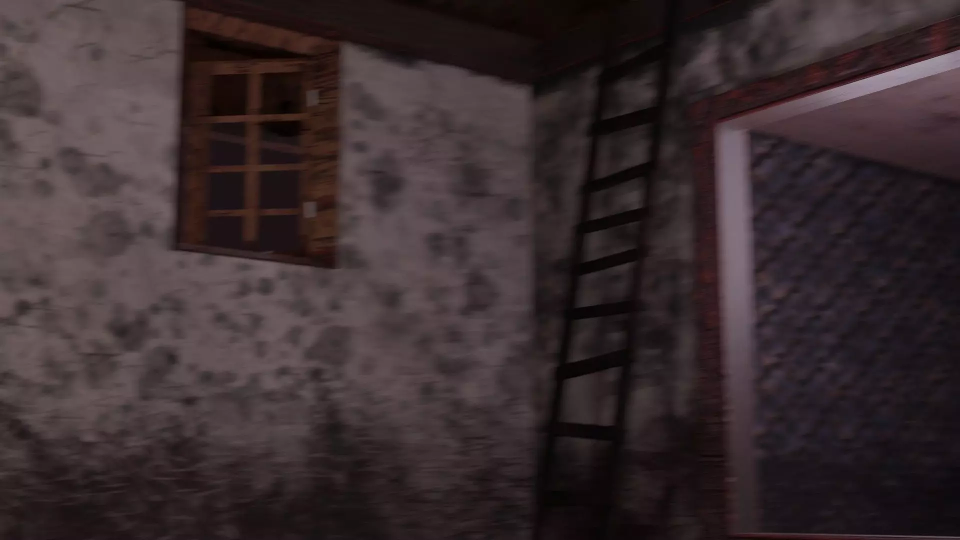 Haunted Mansion Bloodstained Couch Rustic Stairs Low-poly 3D model_0