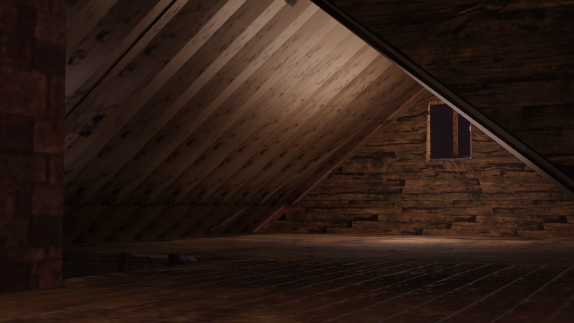 Haunted Mansion Bloodstained Couch Rustic Stairs Low-poly 3D model_5