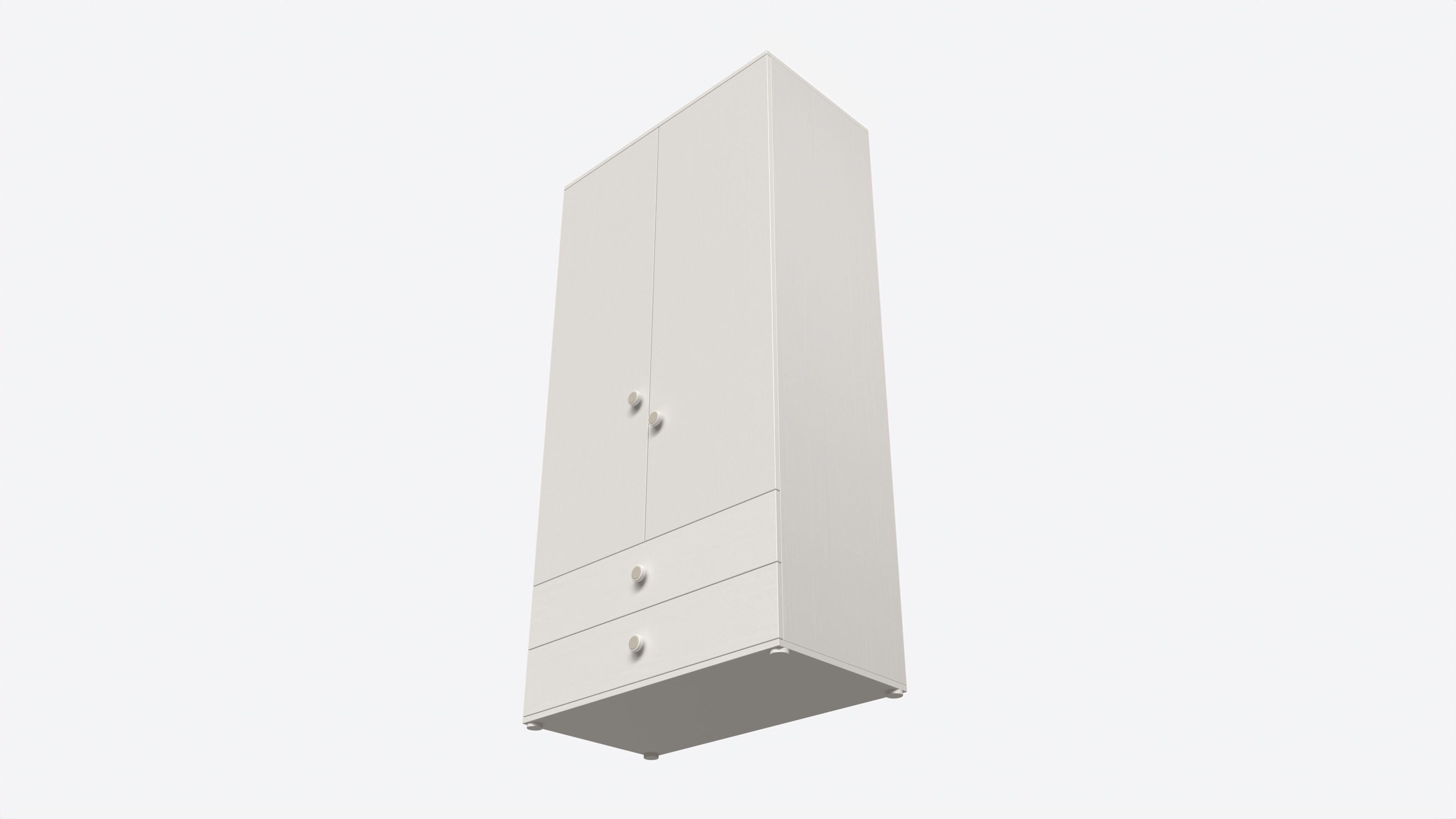 Cilek Montes White 2-door Wardrobe 3D model_3