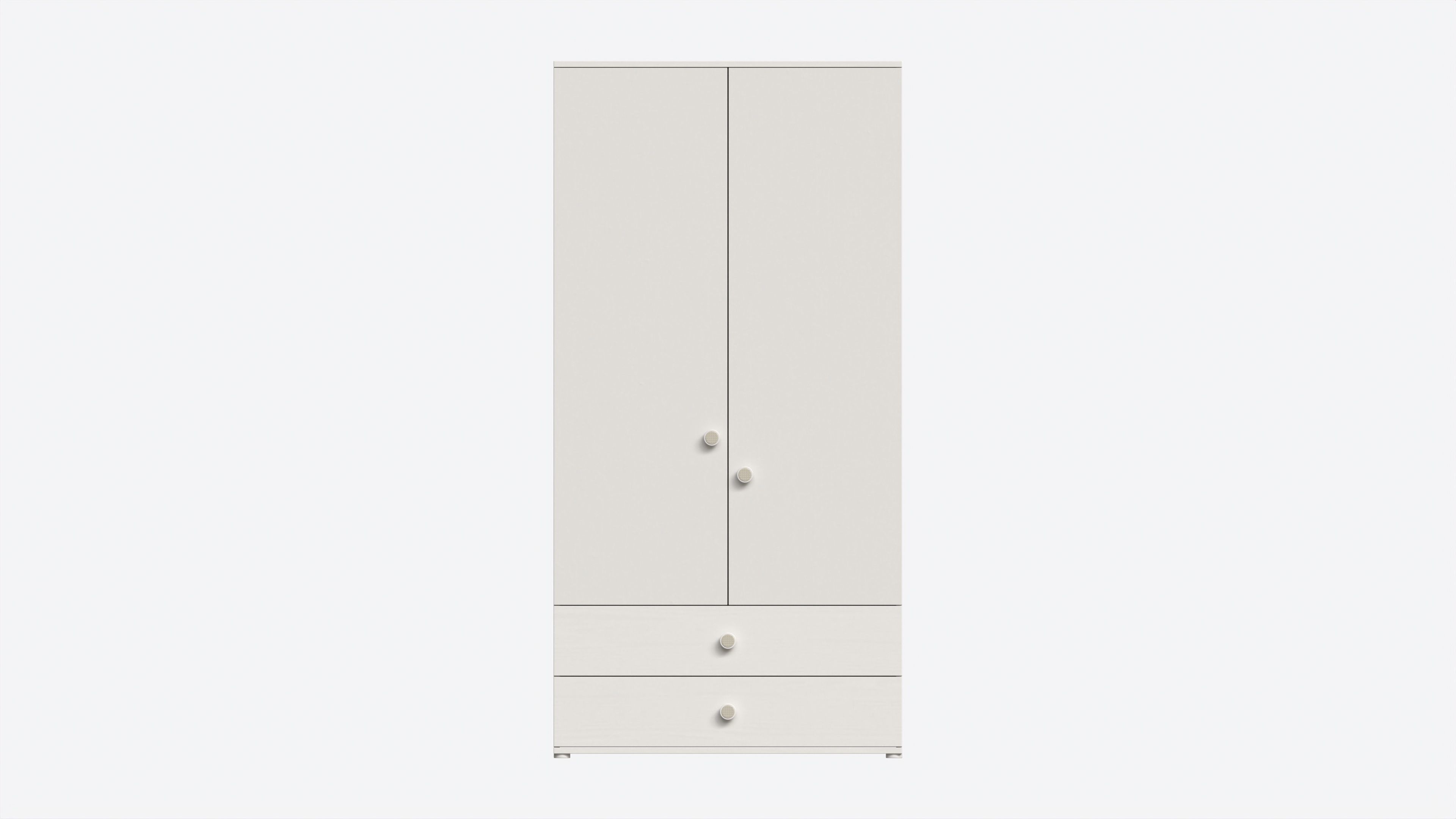 Cilek Montes White 2-door Wardrobe 3D model_4