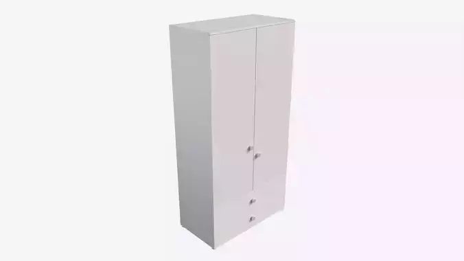 Cilek Montes White 2-door Wardrobe 3D model