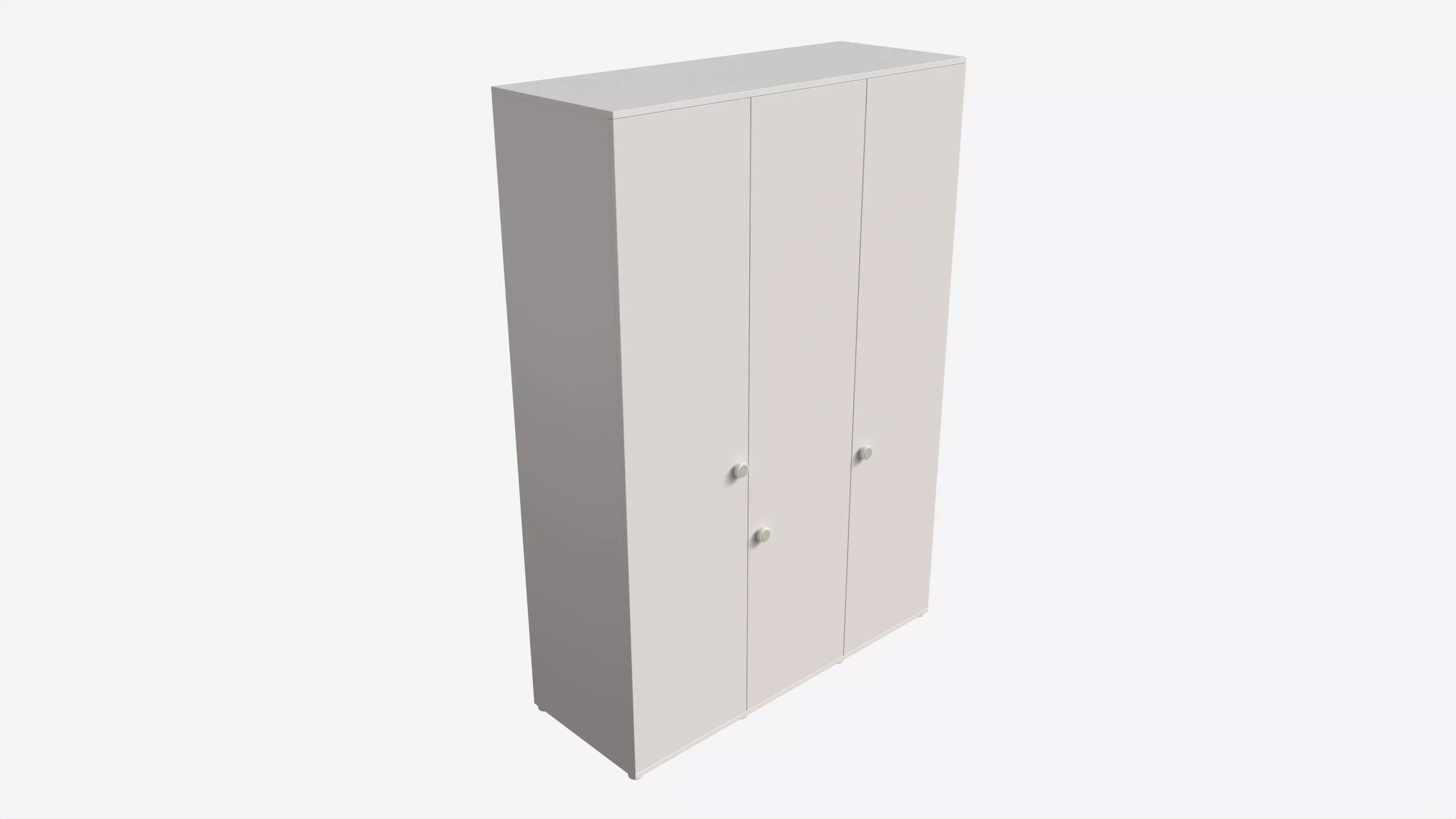 Cilek Montes White 3-door Wardrobe 3D model_0