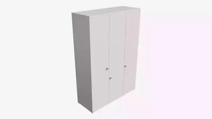 Cilek Montes White 3-door Wardrobe 3D model