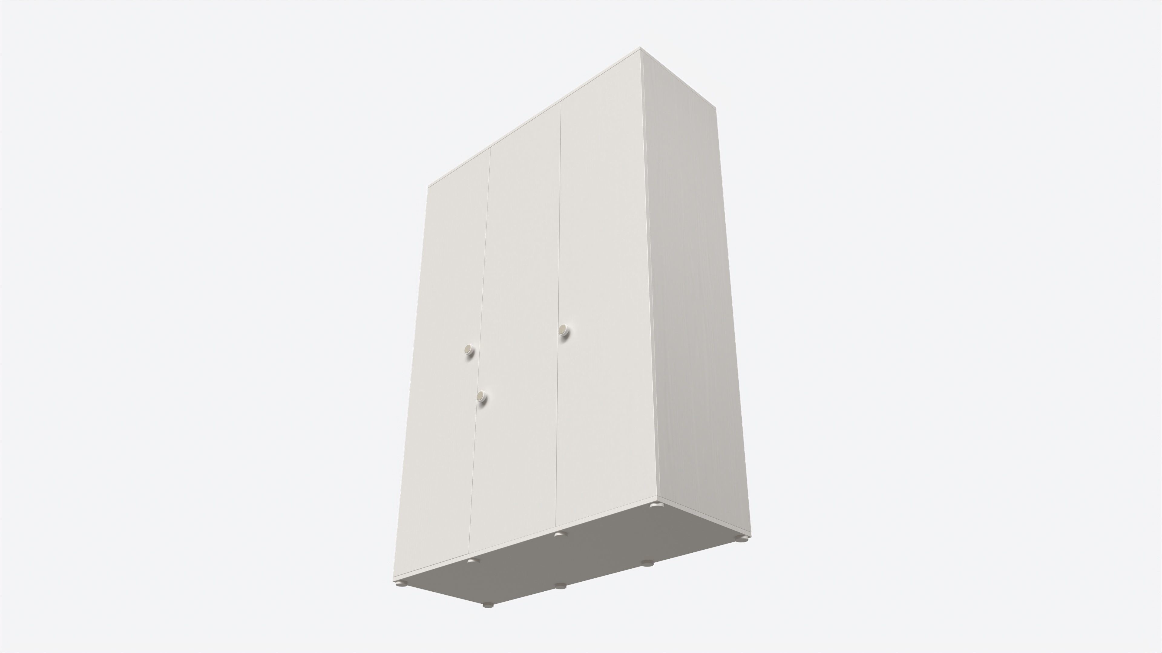 Cilek Montes White 3-door Wardrobe 3D model_3