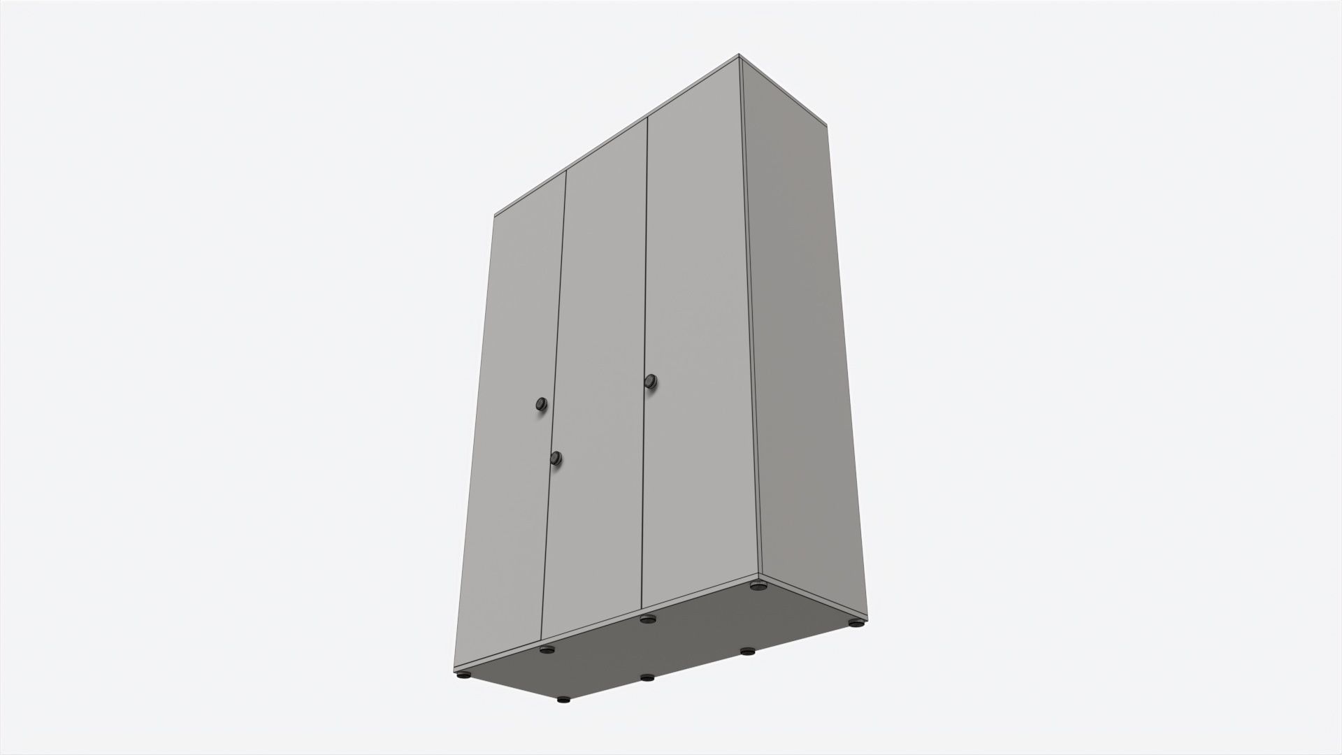 Cilek Montes White 3-door Wardrobe 3D model_6