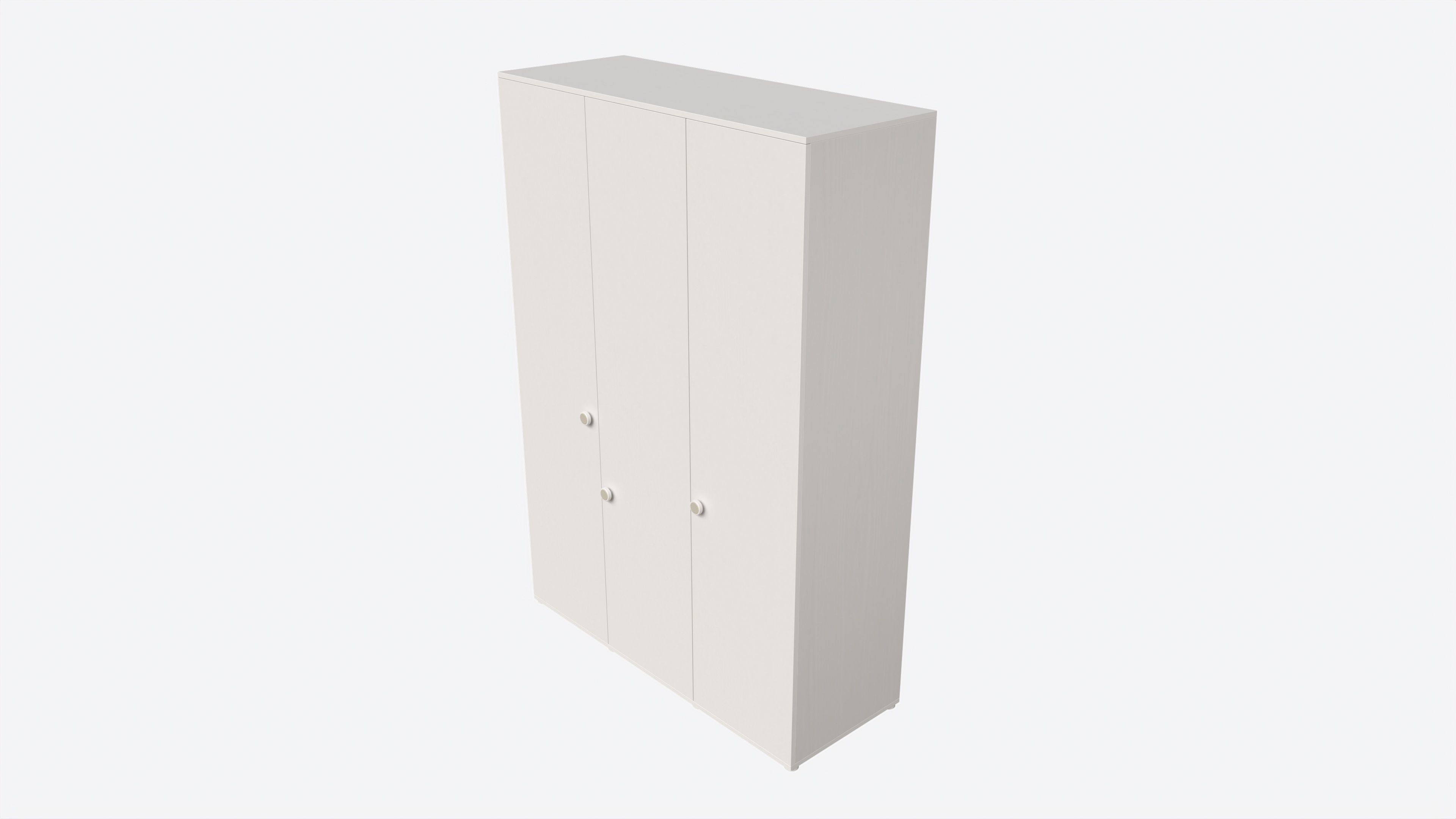 Cilek Montes White 3-door Wardrobe 3D model_1