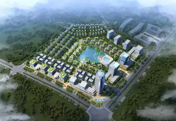 3Dmax fashion city commercial square building 70